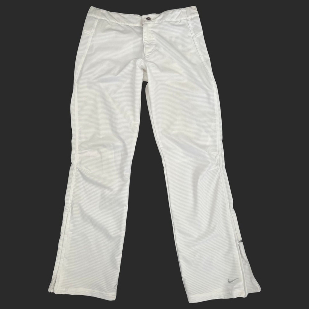 Nike Sphere Dry Y2K White Track Pants Women’s Medium Vintage Pinstripe Zip Ankle - Picture 7 of 12